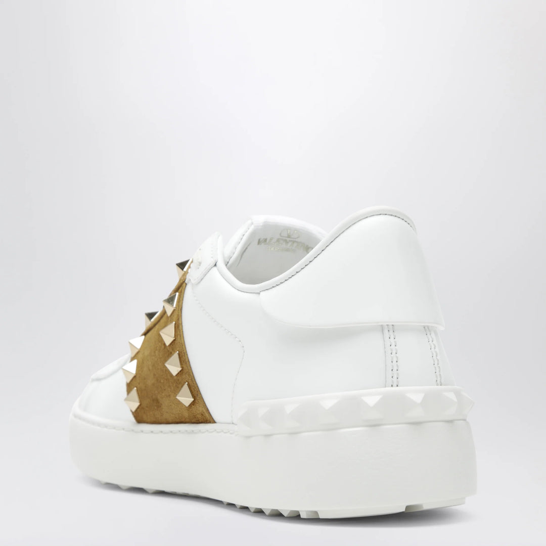Valentino Garavani - Rockstud Untitled trainers in white leather/beige Havana