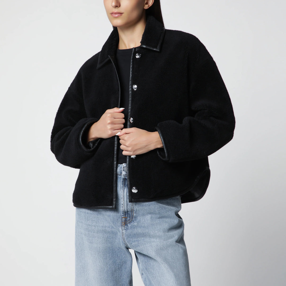 ANINE BING - Black shearling-effect jacket