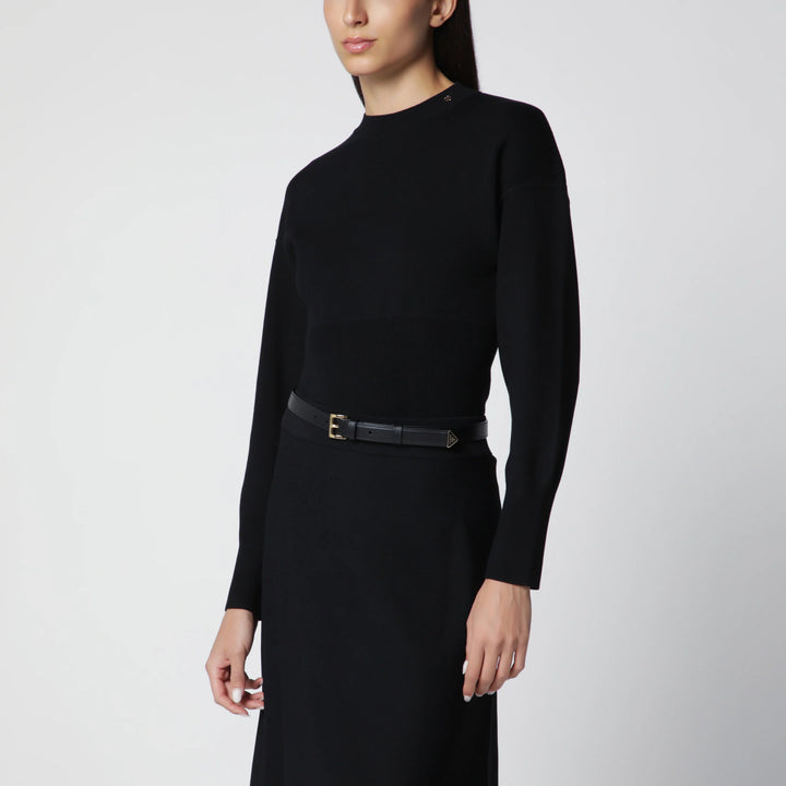 ANINE BING - Black viscose-blend knit sweater