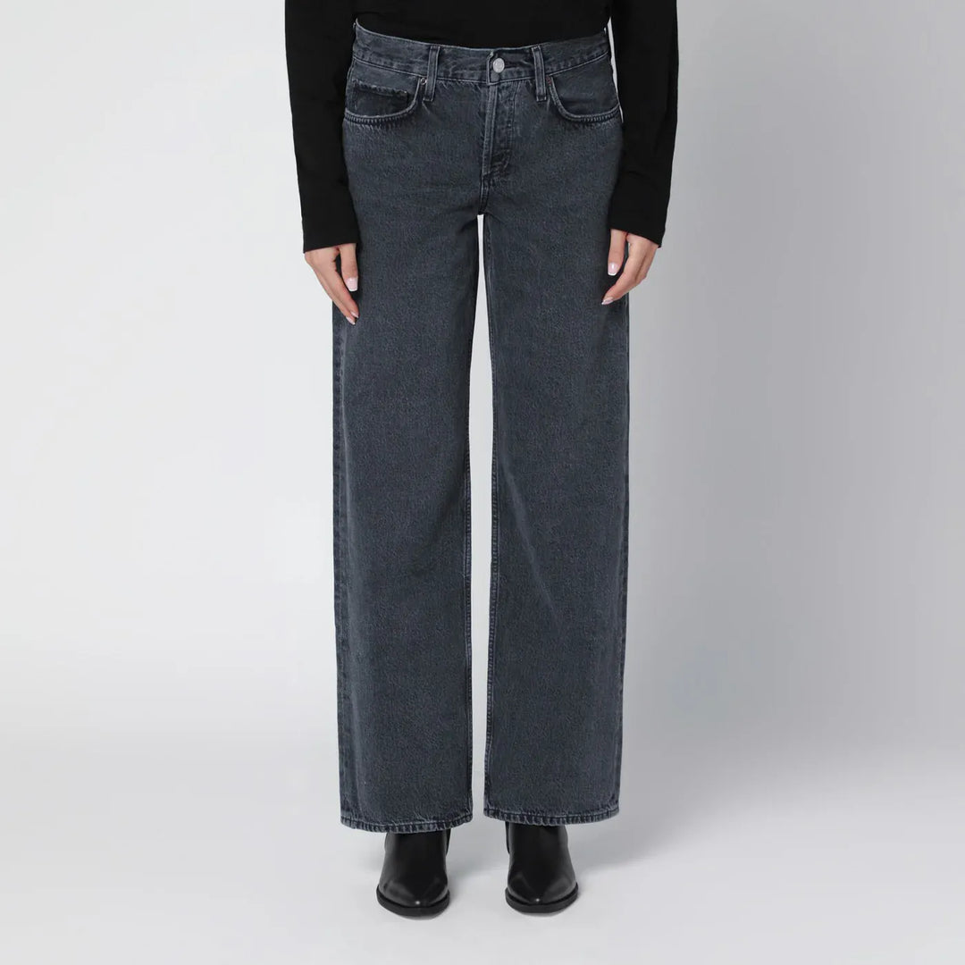 AGOLDE - Black faded-effect jeans