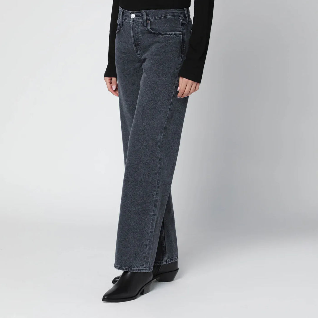 AGOLDE - Black faded-effect jeans