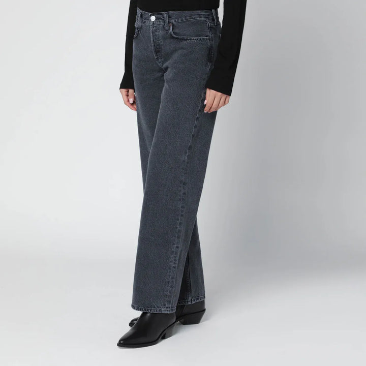 AGOLDE - Black faded-effect jeans