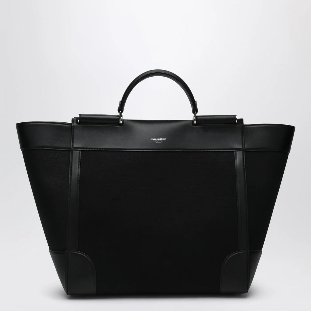 Dolce&amp;Gabbana - Black fabric and leather tote bag