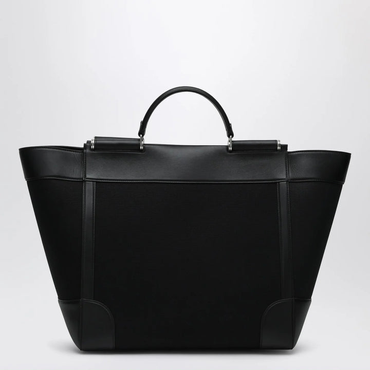 Dolce&amp;Gabbana - Black fabric and leather tote bag