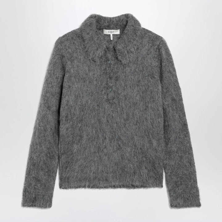 Chloé - Smoke grey alpaca-blend cardigan
