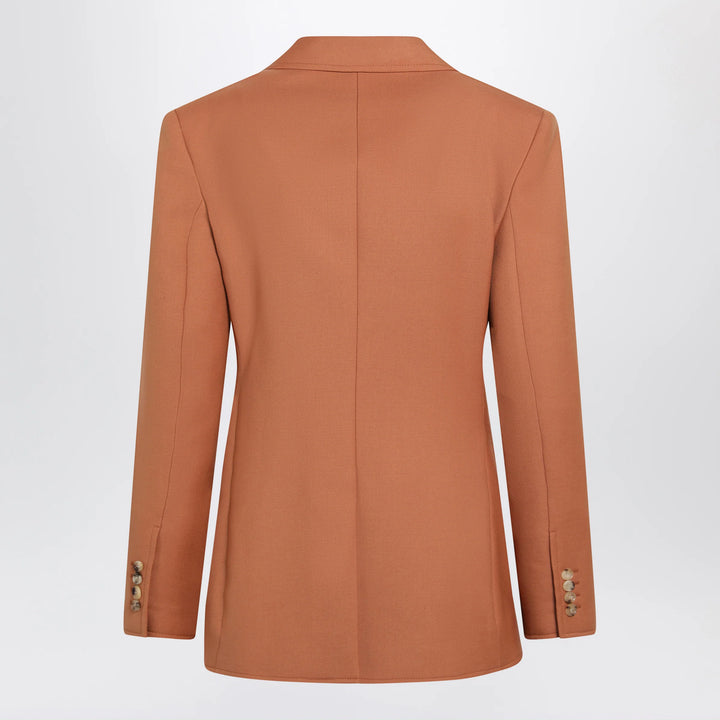 Chloé - Single-breasted jacket in burnt orange wool gabardine