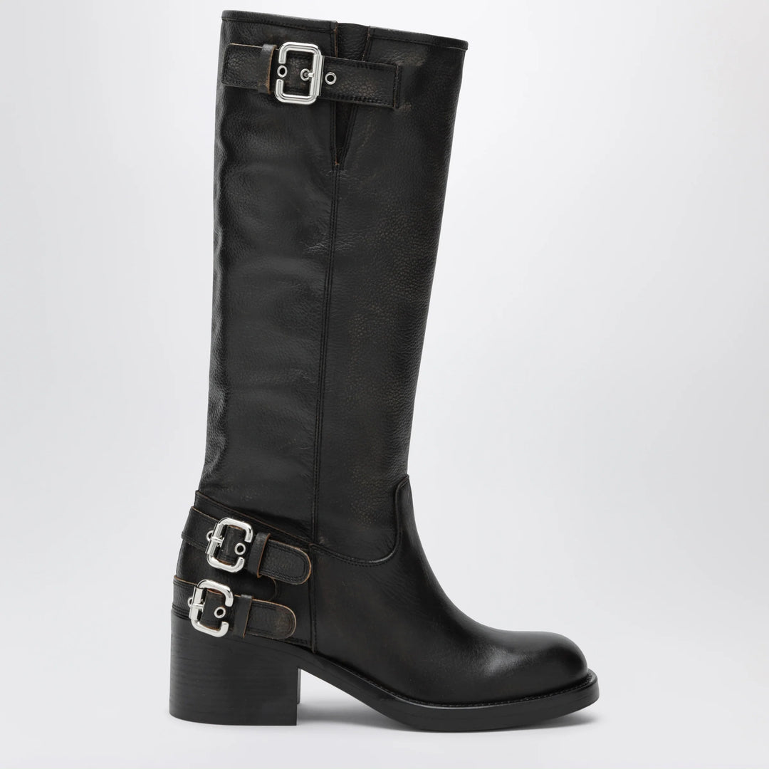 Chloé - Dakota knee-high biker boots in black leather