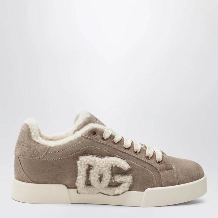 Dolce&amp;Gabbana - Portofino Light sneakers in calf leather and shearling Brand Apparel &amp; Accessories > Shoes 36 IT
