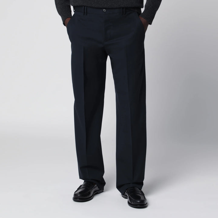 PT Torino - Blue Wool-Blend Trousers