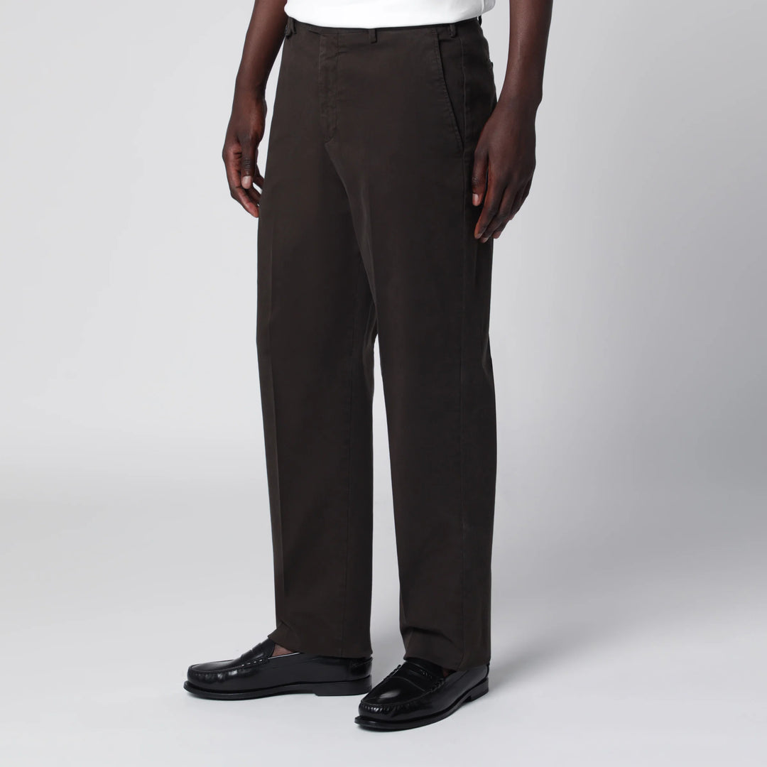 PT Torino - Dark Brown Cotton Trousers