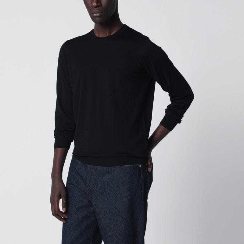 Shirts & Tops Drumohr - Black wool crew-neck sweater - 56 IT Brand
