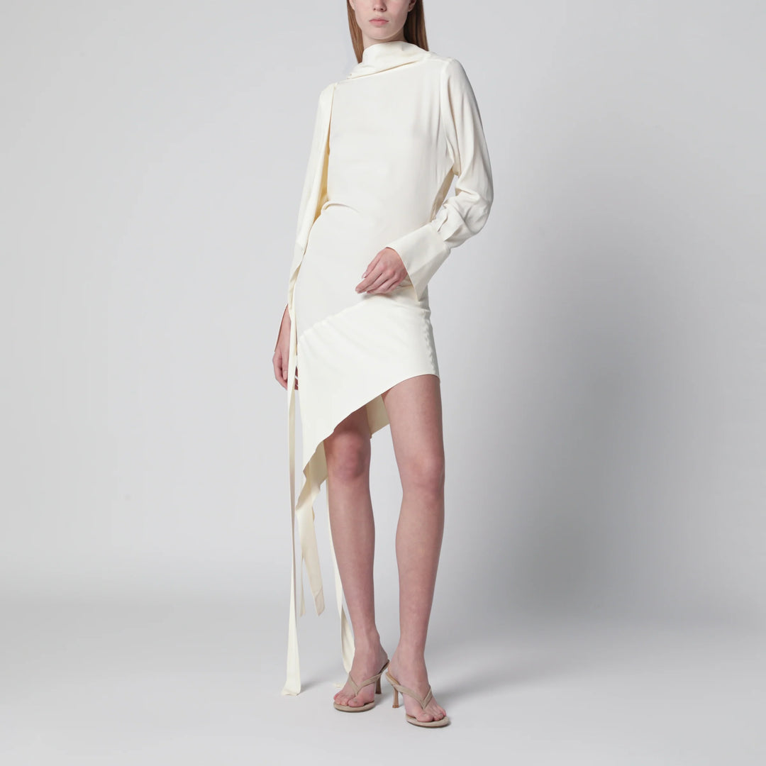 Francesco Murano - White asymmetric silk-blend dress