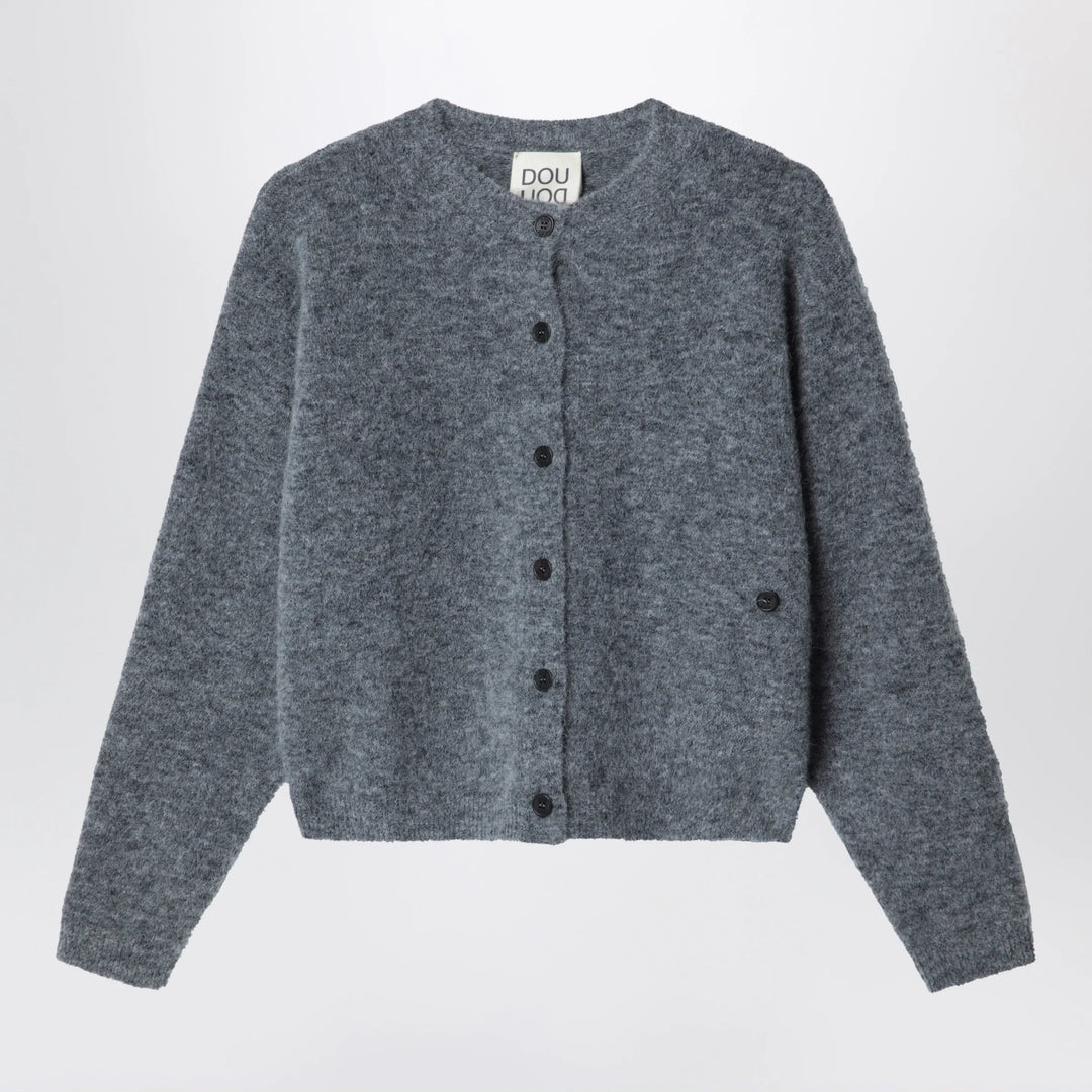 Douuod - Grey mélange alpaca-blend cardigan