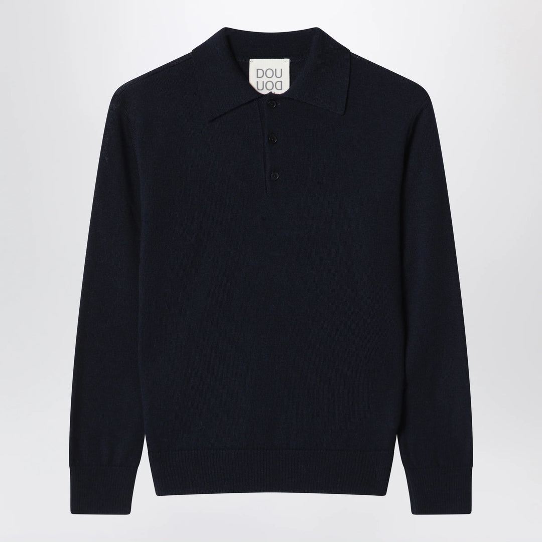 Douuod - Blue wool polo shirt