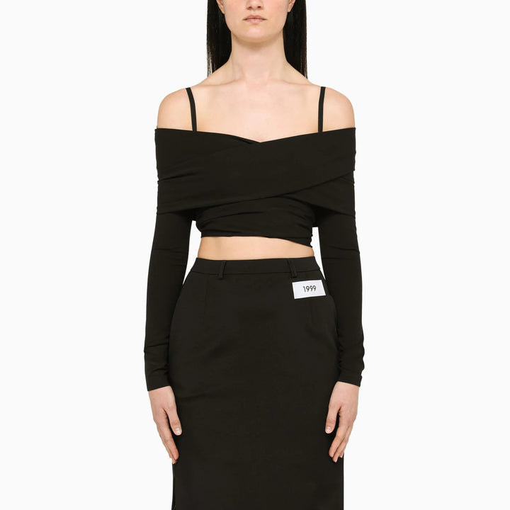Dolce&amp;Gabbana - Black top with boat neckline