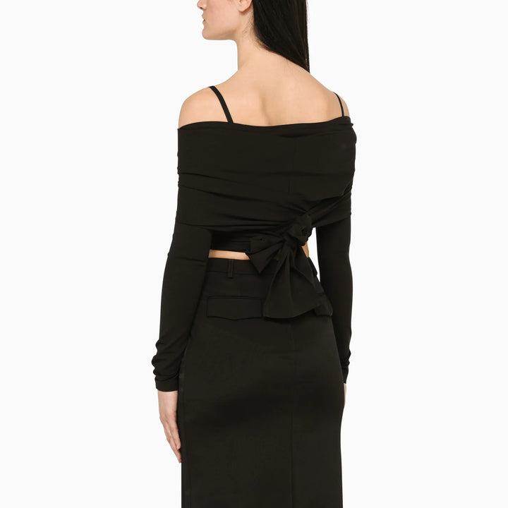 Dolce&amp;Gabbana - Black top with boat neckline
