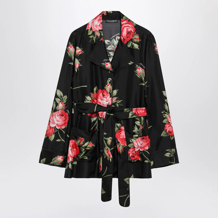 Dolce&amp;Gabbana - Black Vanity shirt with Bouquet rose print