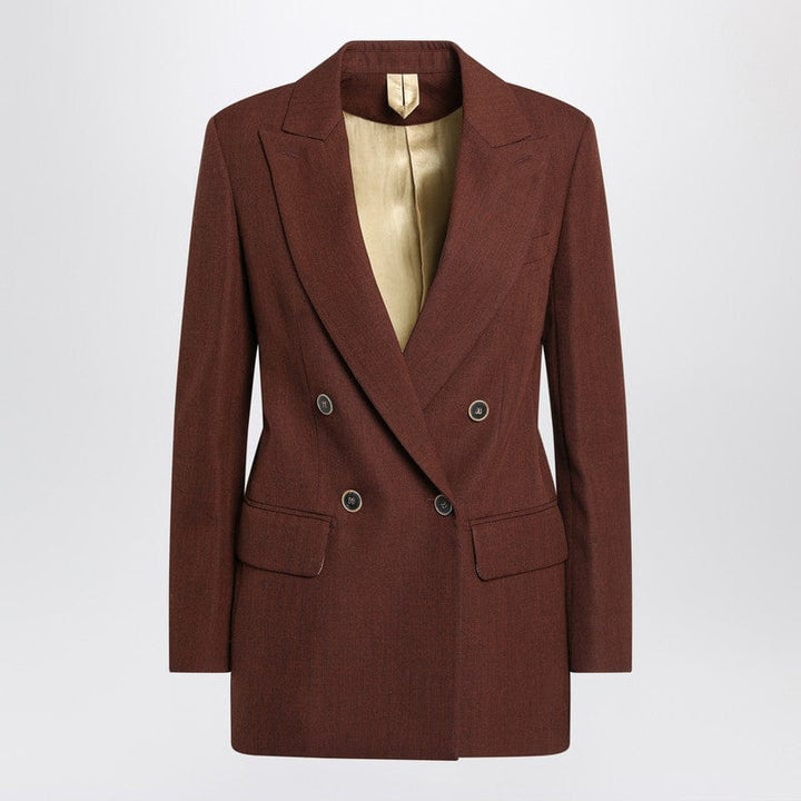 Jackets Max Mara Earth-tone jacket in wool grain de poudre Brand
