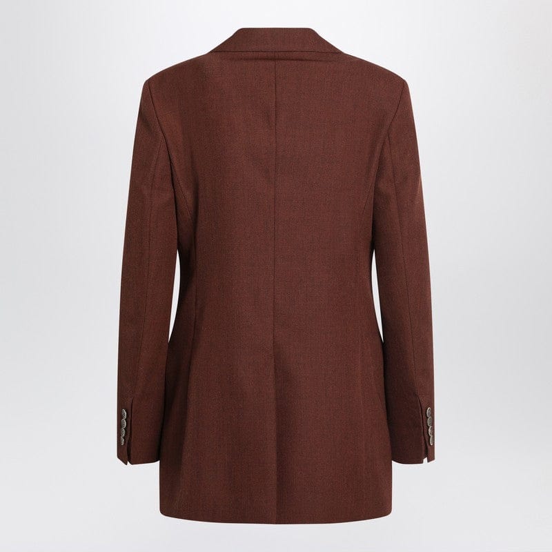 Jackets Max Mara Earth-tone jacket in wool grain de poudre Brand