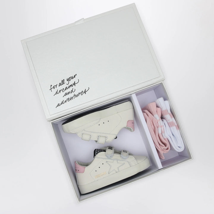 Golden Goose - Set Sneakers Baby School white/pink with socks
