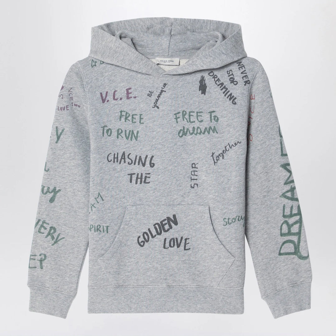 Golden Goose - Gray hoodie with all over prints