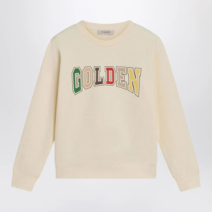 Golden Goose - Ivory crewneck sweatshirt with logo
