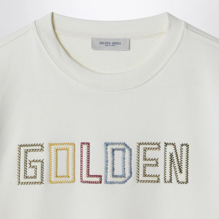 Golden Goose - White sweatshirt with embroidered logo