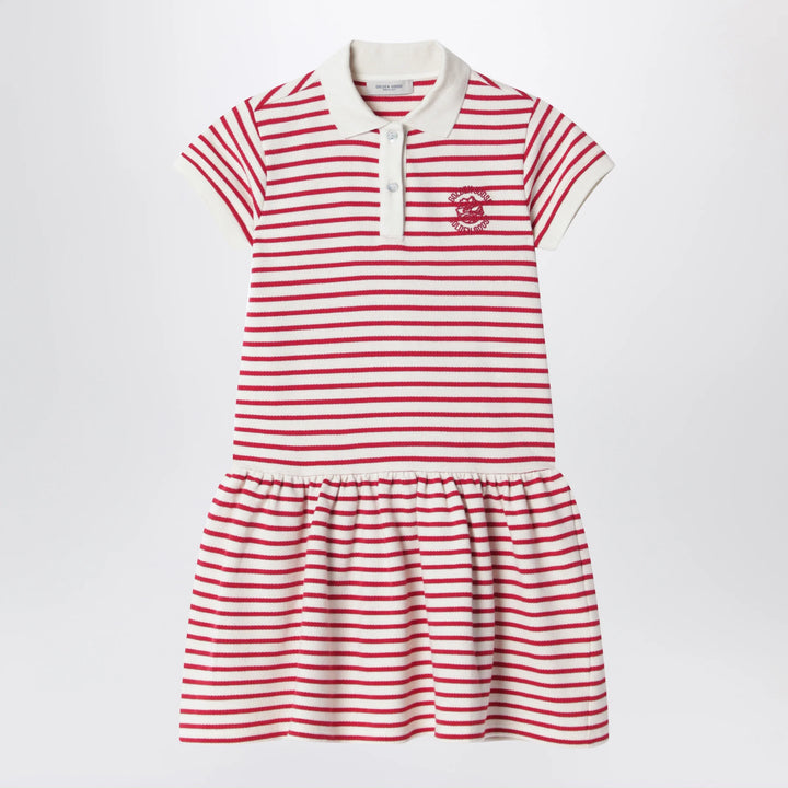 Golden Goose - White/red striped polo dress
