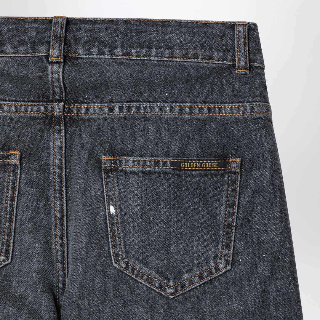 Golden Goose - Black jeans in faded denim with splashes
