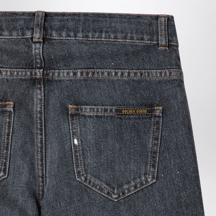 Golden Goose - Black jeans in faded denim with splashes