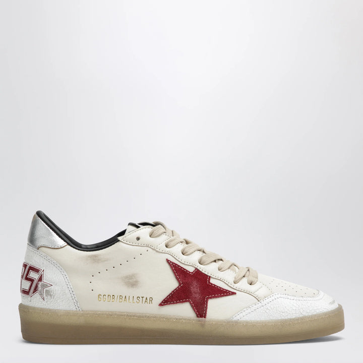 Golden Goose - Ball Star sneakers in butter beige/white/red
