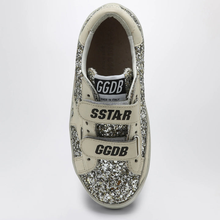 Golden Goose - Old School sneaker in platinum/cream glitter