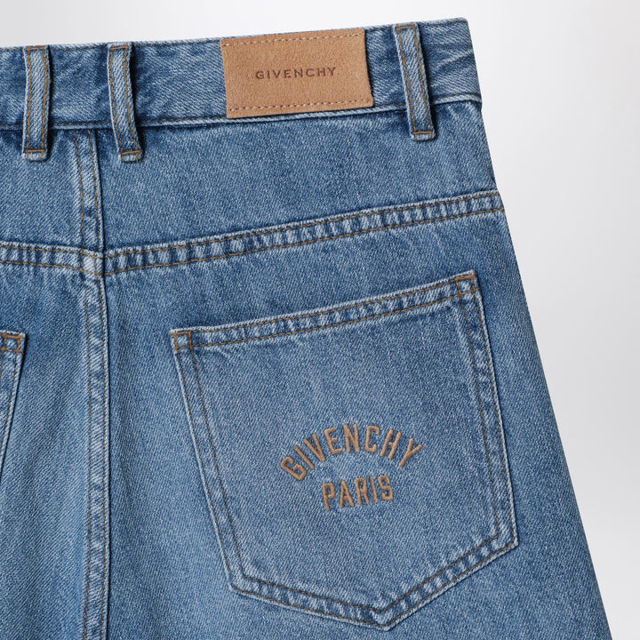 Givenchy - Blue shorts with logo embroidery