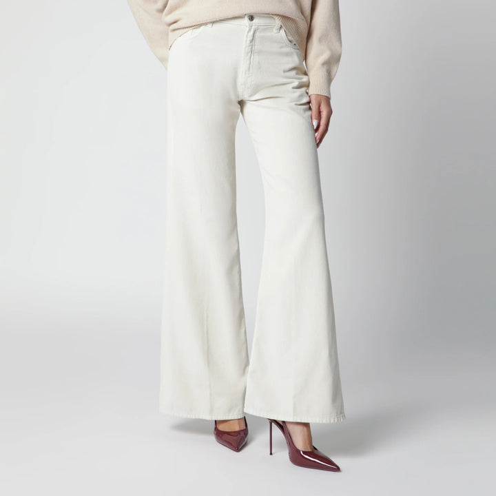 HAIKURE - Velvet cotton trousers in snow