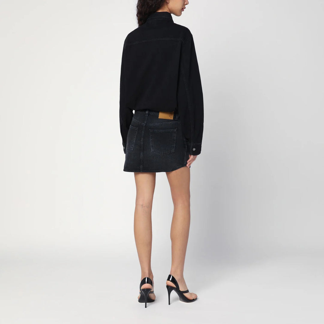HAIKURE - Washed black Tamu mini dress in denim