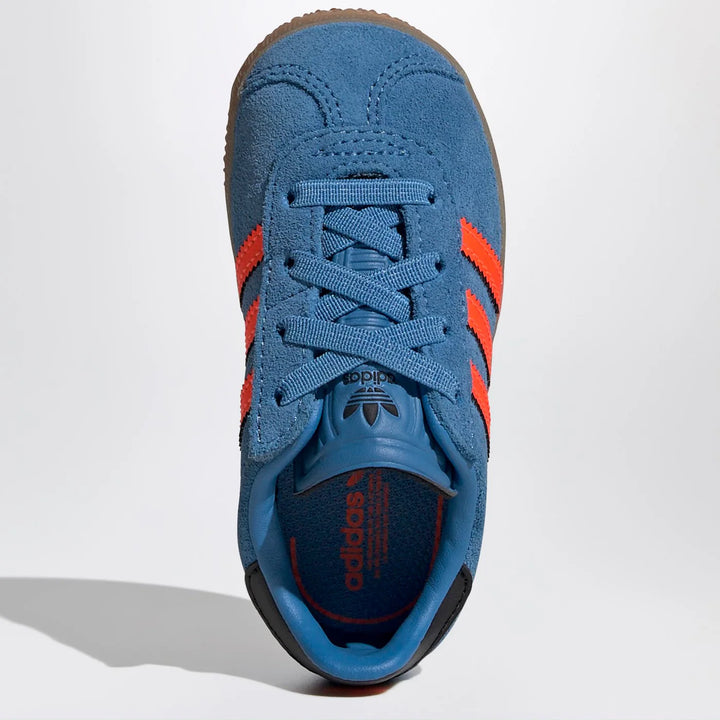 adidas Originals - Gazelle Focus Blue/Solar Orange Sneakers with elasticated laces