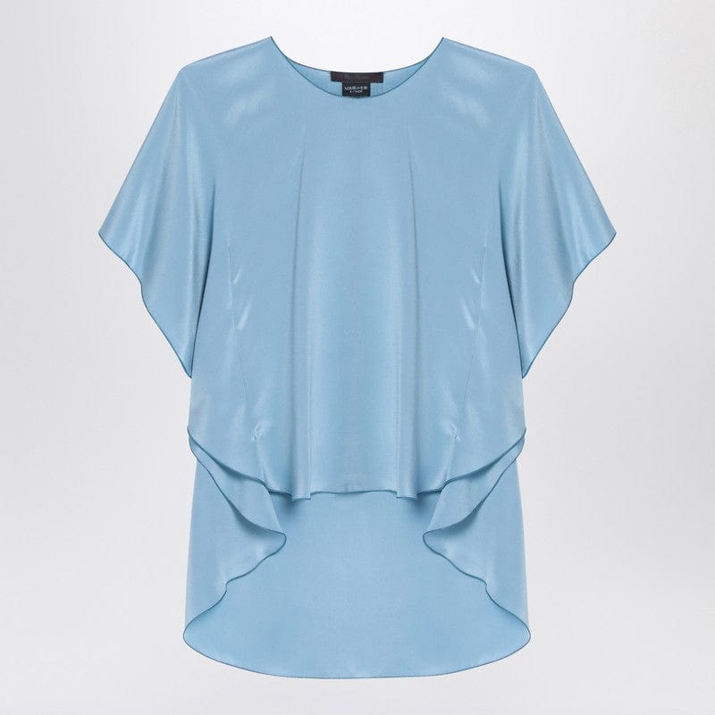 Shirts & Tops Max Mara Pianoforte - Light blue flowy silk blouse - 40 IT Brand