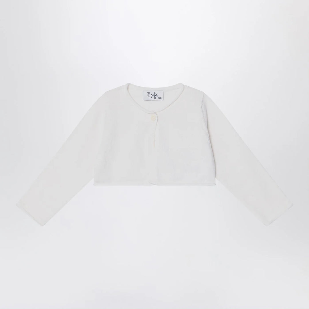 Il Gufo - Short wrap cardigan white milk