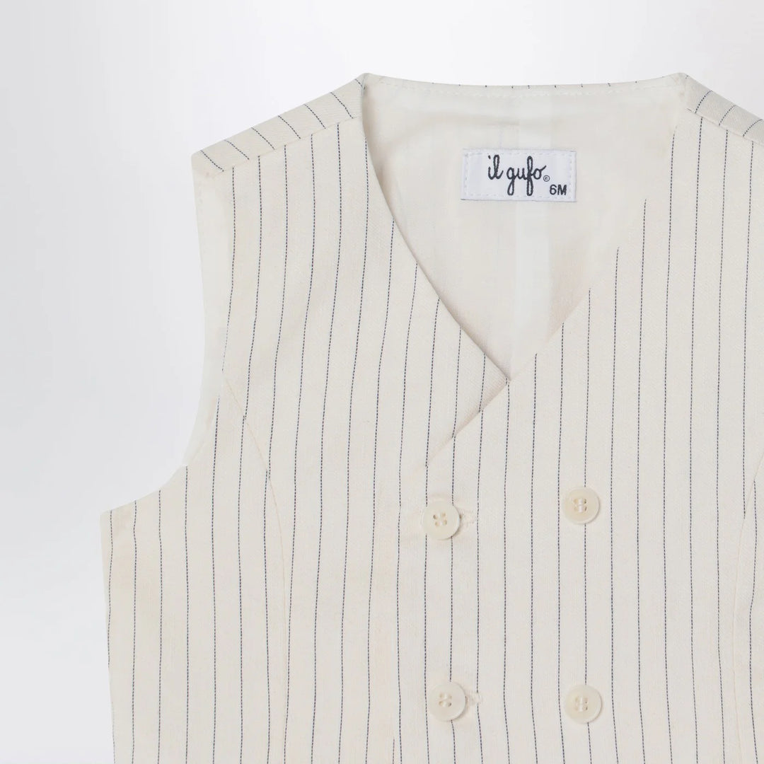 Il Gufo - Double-breasted vest in pinstriped cotton
