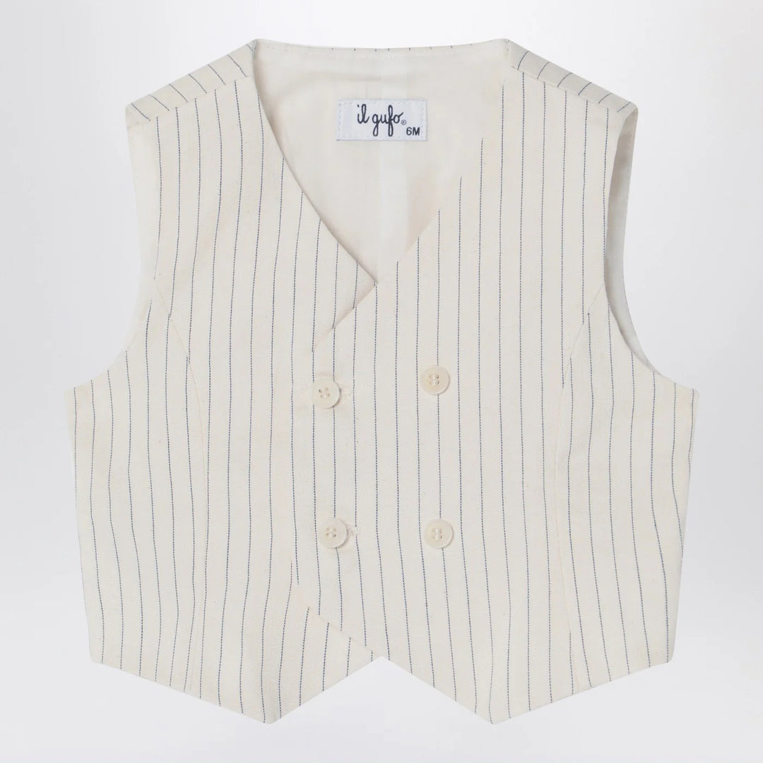 Il Gufo - Double-breasted vest in pinstriped cotton