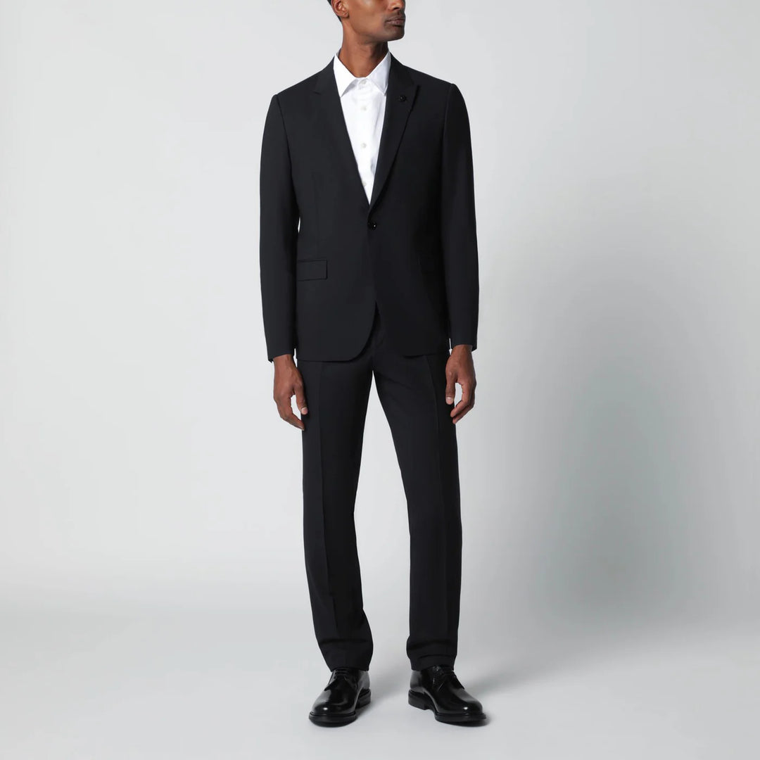 Lardini - Blue single-breasted wool-blend suit