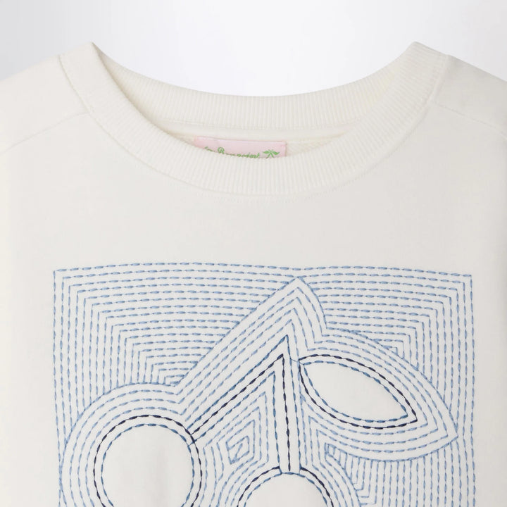 Bonpoint - Gena white sweatshirt with embroidered cherries
