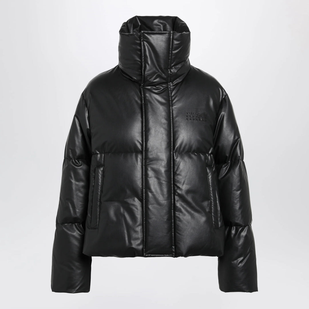 MM6 Maison Margiela - Short padded faux leather jacket in black