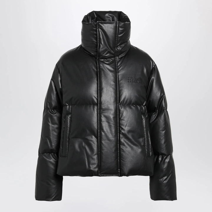 MM6 Maison Margiela - Short padded faux leather jacket in black