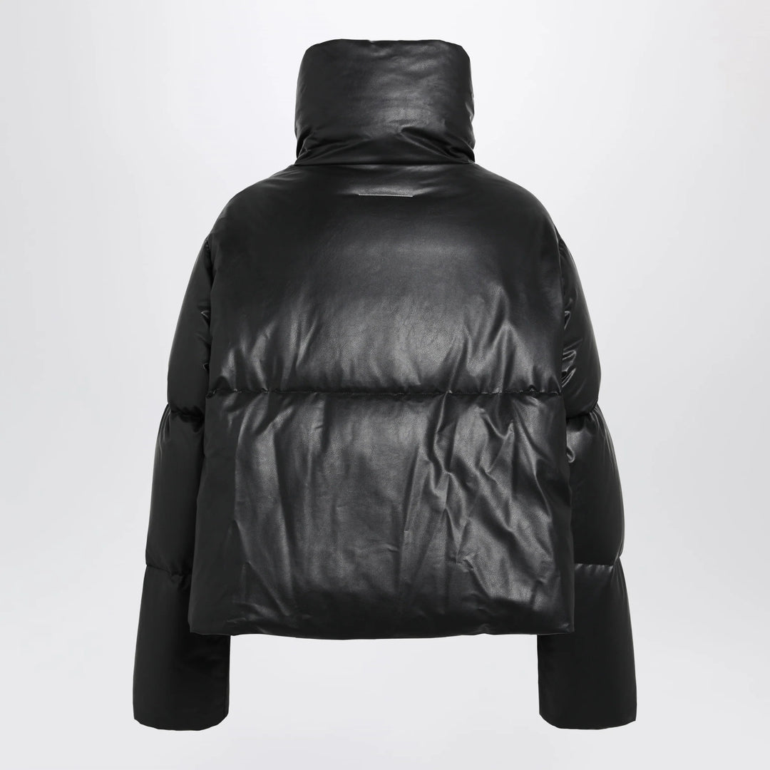 MM6 Maison Margiela - Short padded faux leather jacket in black