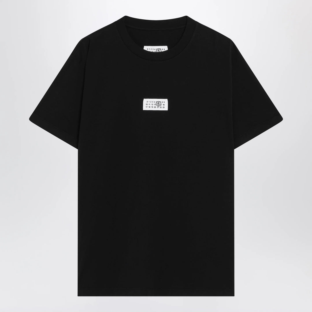 MM6 Maison Margiela - Black cotton jersey T-shirt with logo patch