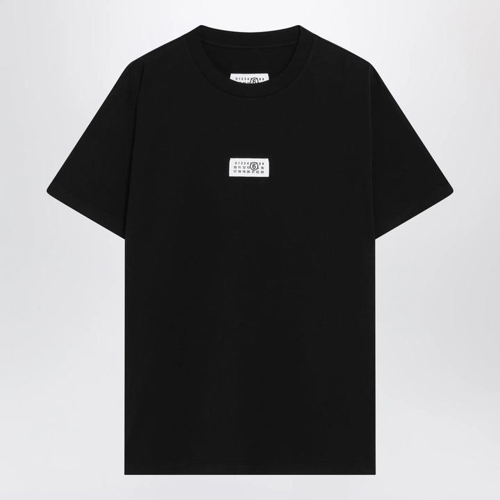 MM6 Maison Margiela - Black cotton jersey T-shirt with logo patch