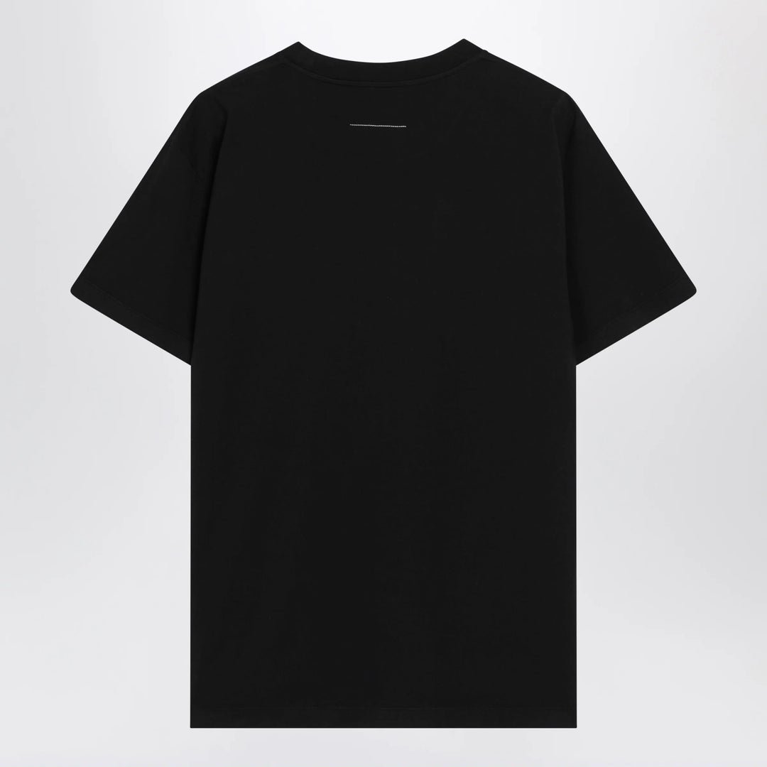 MM6 Maison Margiela - Black cotton jersey T-shirt with logo patch