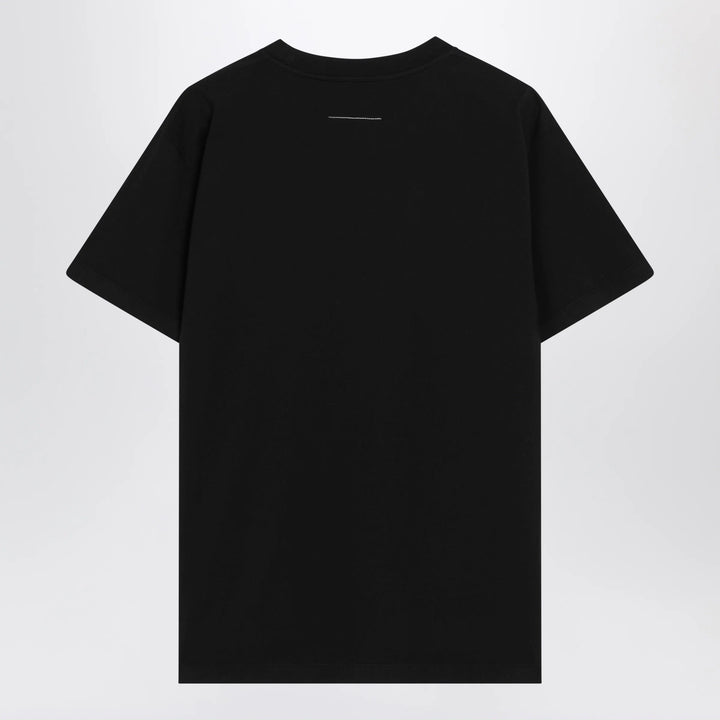 MM6 Maison Margiela - Black cotton jersey T-shirt with logo patch