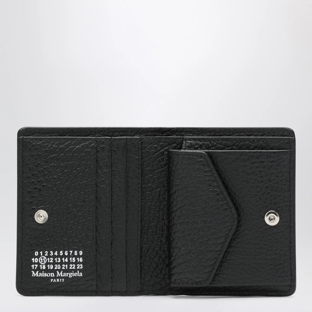 Maison Margiela - Four Stitches compact grained leather card holder in black
